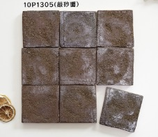 100×100 mm Textured Clay Square Tiles textured glazed surface ceramic tile material sample HY-TF07-005