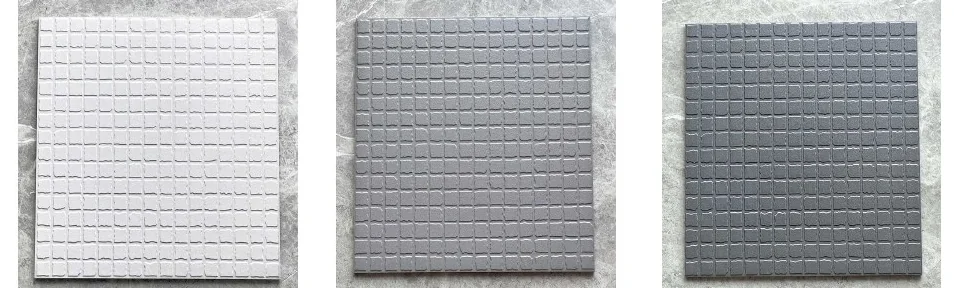 White and grey 300 by 300 millimetre textured utility tile options